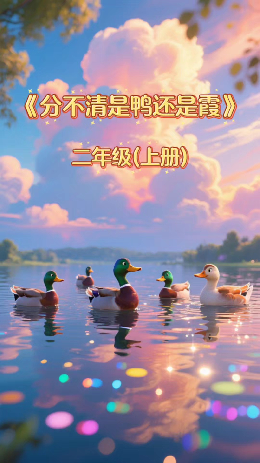 《分不清是鸭还是霞》是二年级(上册)绕口令