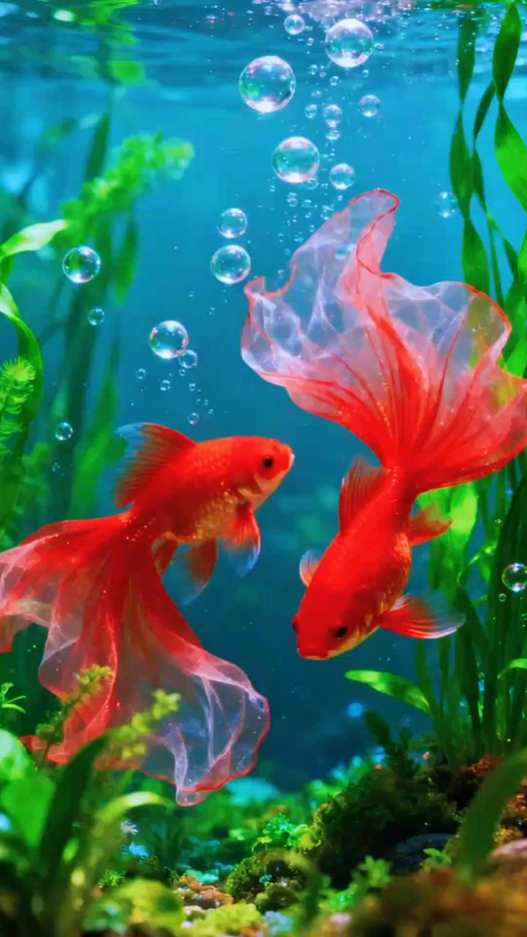 红鳞逐碧波,祥瑞伴流年,万事皆顺随!