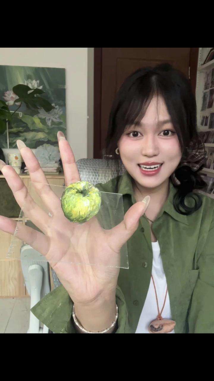 空气像青苹果.油画棒涂鸦教程