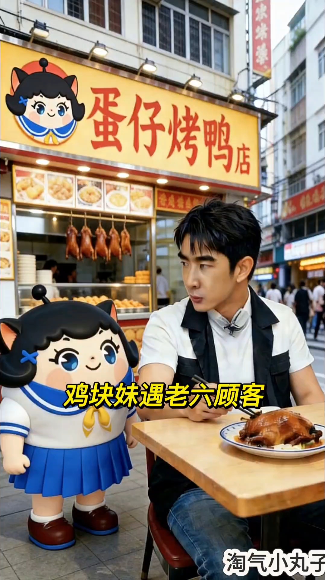 蛋仔派对：鸡块妹烤鸭店遇老六顾客