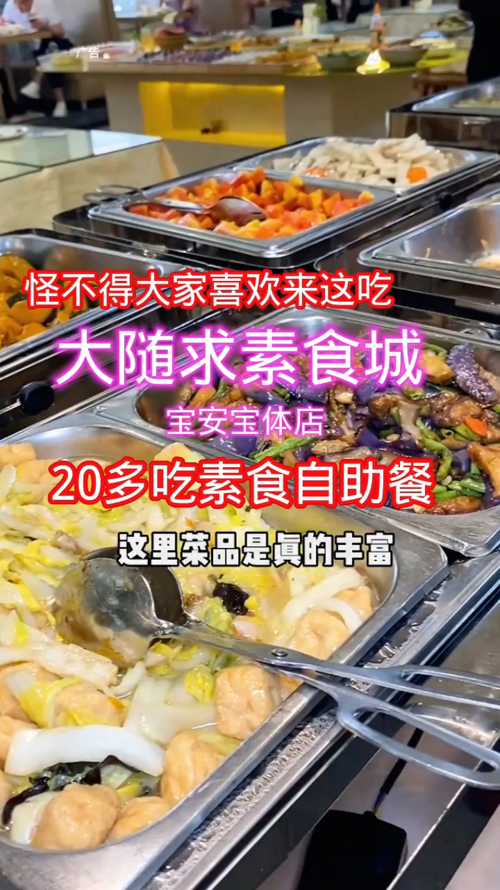 深圳宝安大随求素食城吃一顿菜品丰富的素食自助餐才20多