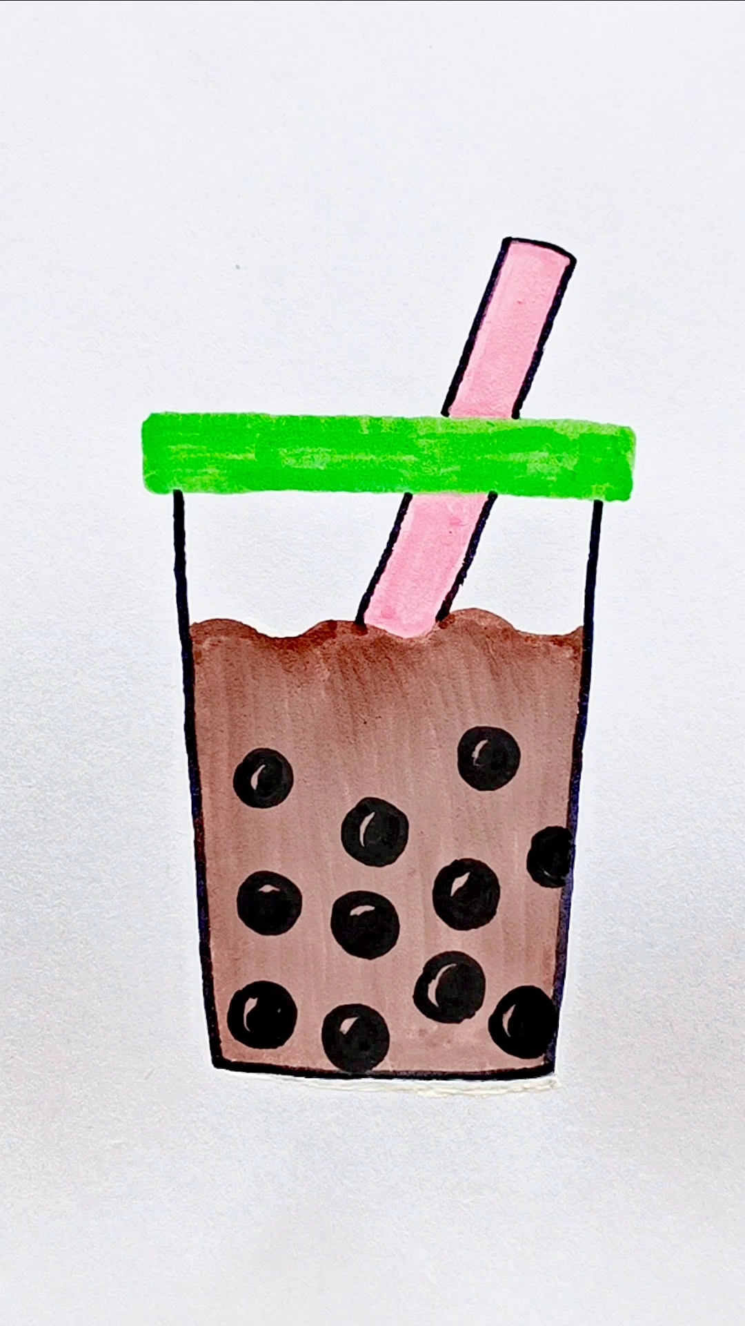 简单易学的奶茶简笔画