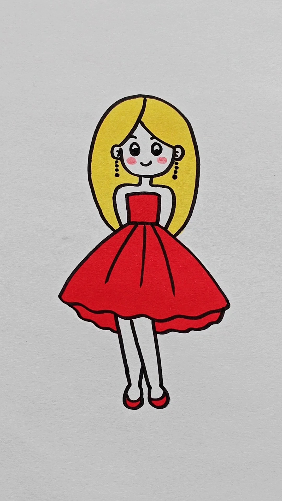 小女孩简笔画