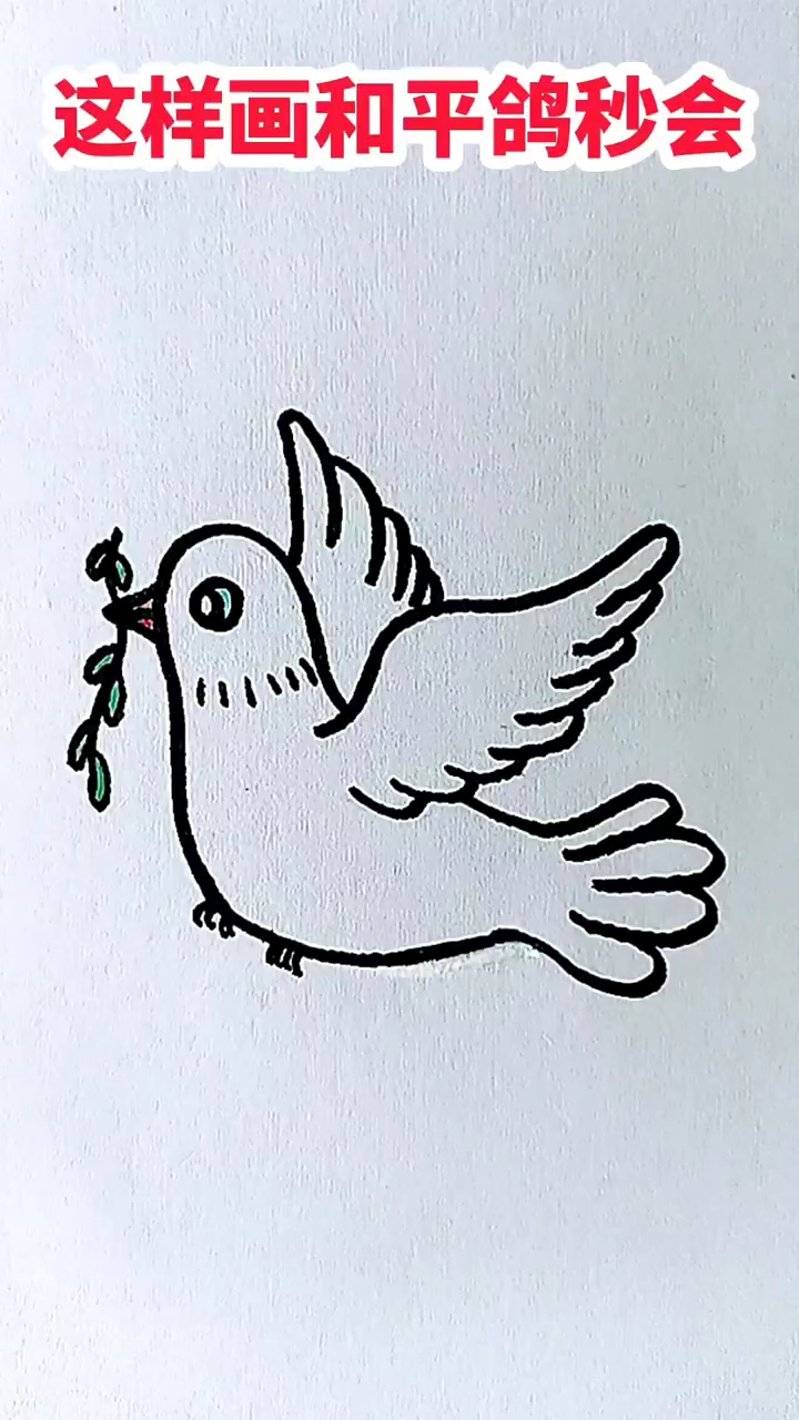 和平鸽简笔画