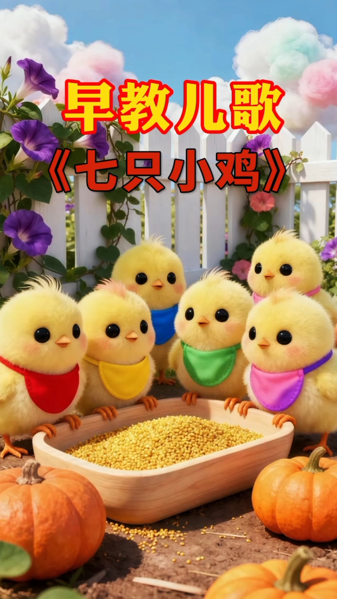 早教儿歌：七只小鸡