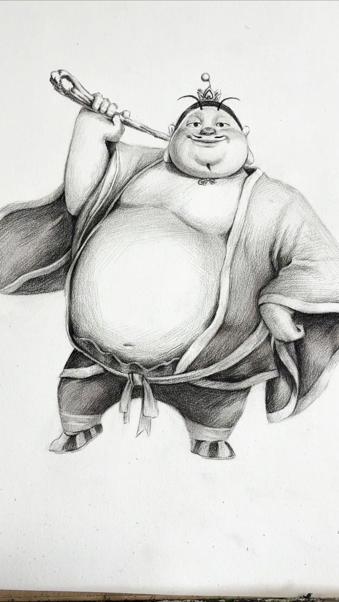 素描太乙真人绘画过程分享#画哪吒 #太乙真人 #绘画过程 