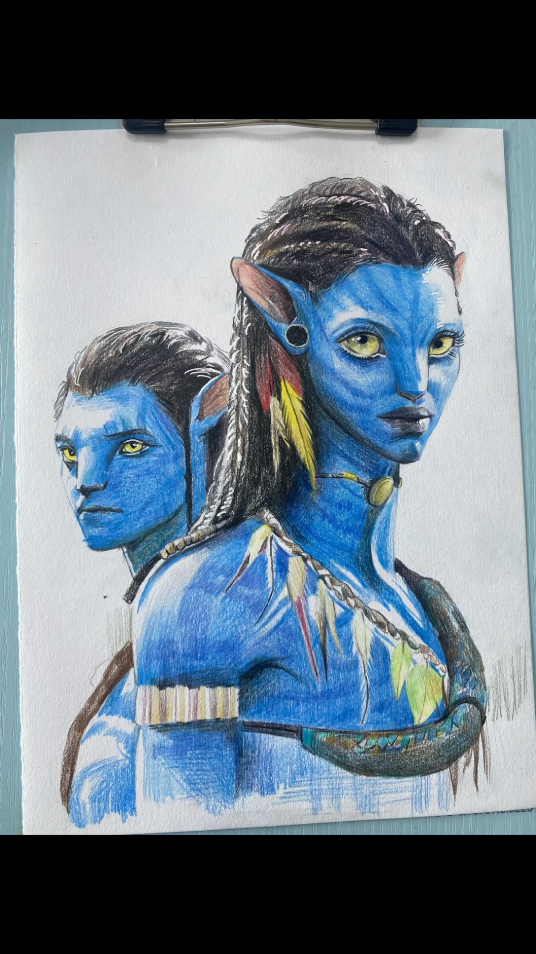 彩铅手绘阿凡达过程分享#彩铅手绘 #彩铅教程 #彩铅画