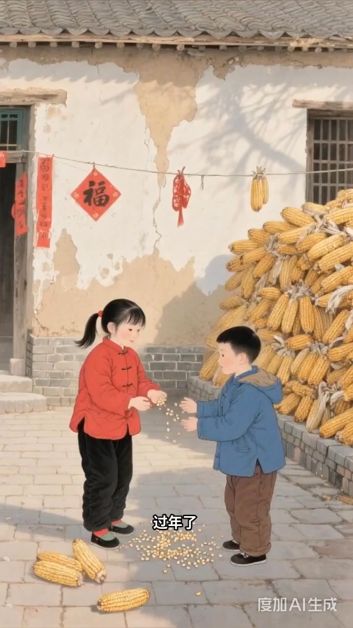 花母鸡护崽大战公鸡，小芳小明暖心喂食解围