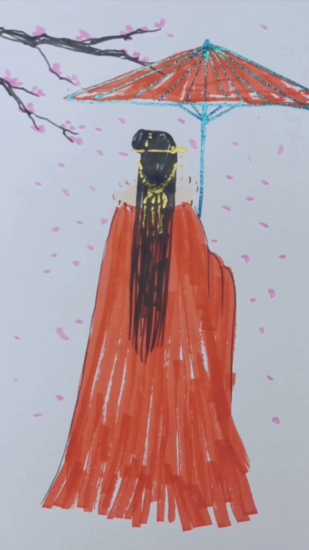 超有意境古风美女手绘