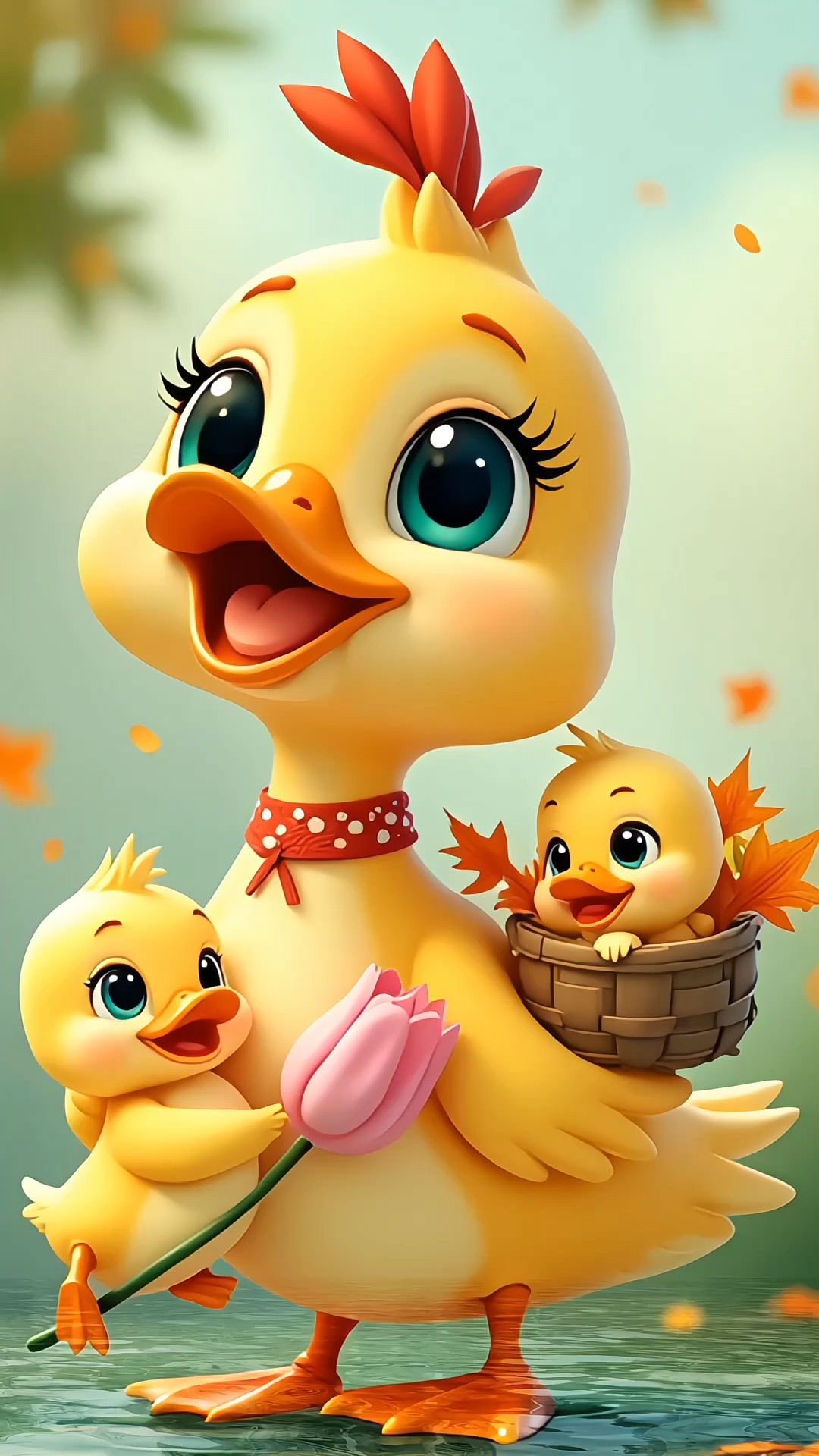 有妈的孩子像个宝,可爱鸭,开心鸭