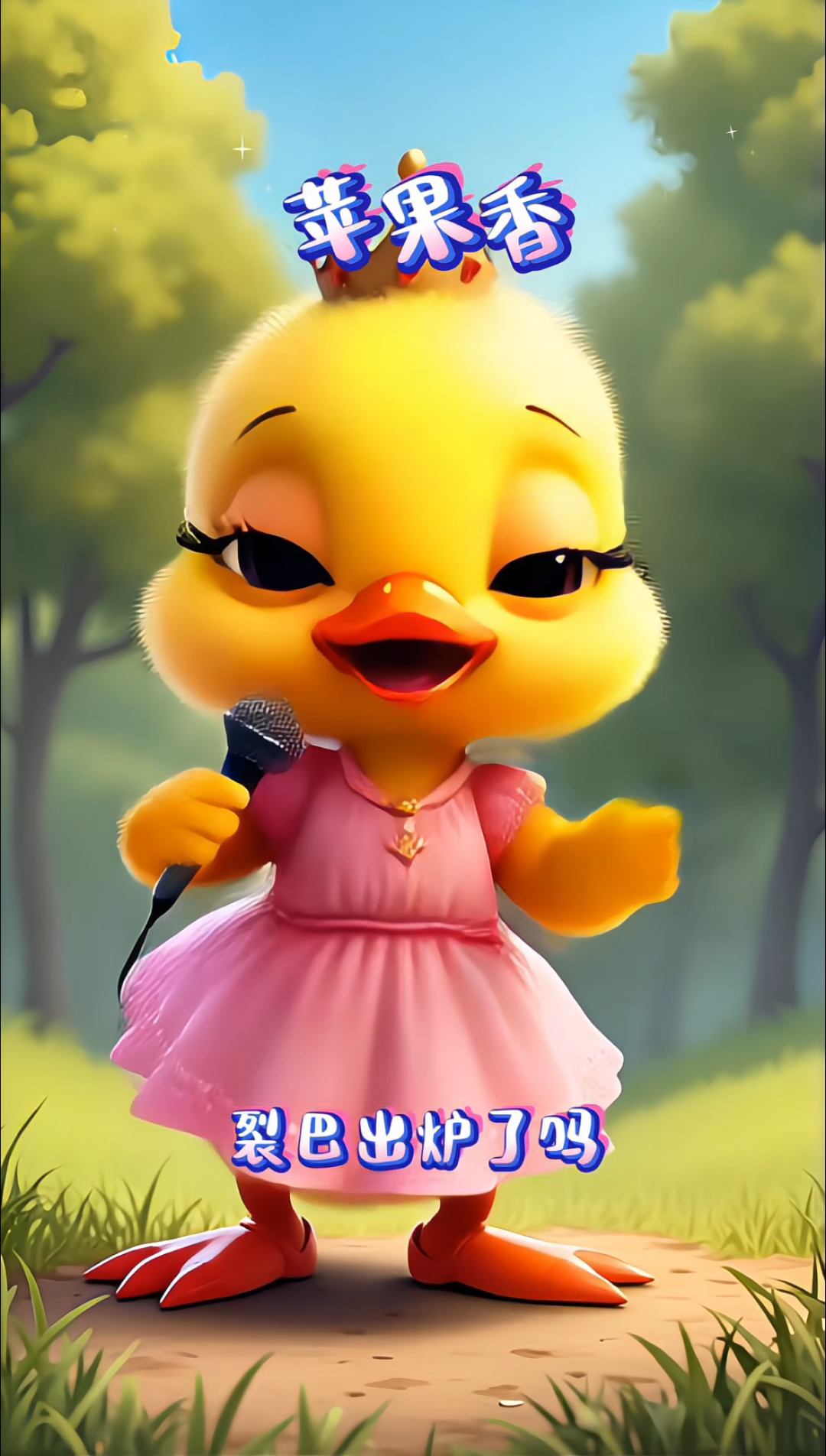 呆萌可爱的小鸭子献唱一首《苹果香》