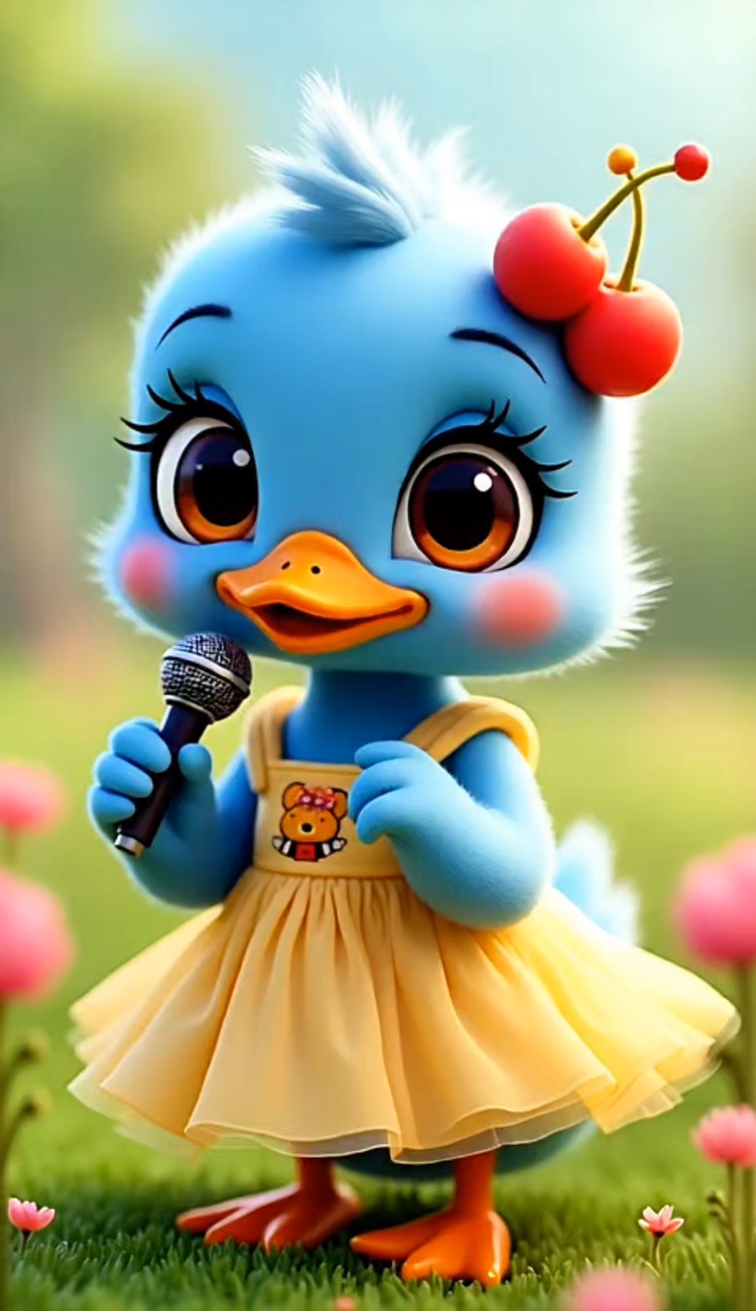 呆萌可爱的小鸭子唱歌来了