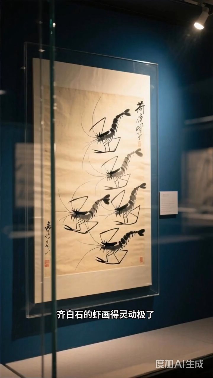 齐白石虾画活起来了！展览带你穿越水底与虾共舞