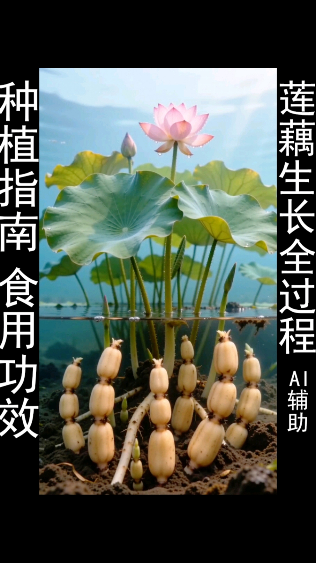 #新大陆计划# 荷花下面藏莲藕，生长过程太神奇了#生物科普#莲藕生长全过程#植物观察#生命