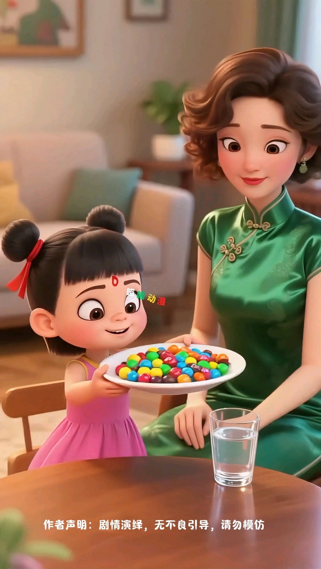 彩色巧克力豆变成了彩虹色