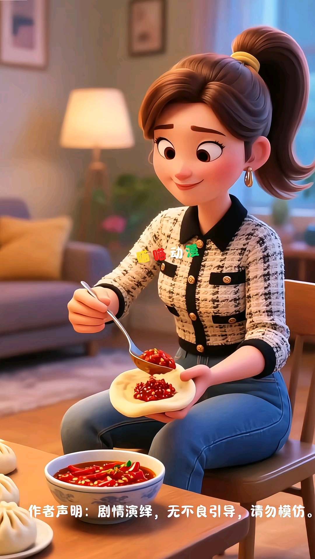 妈妈包饺子居然放辣椒