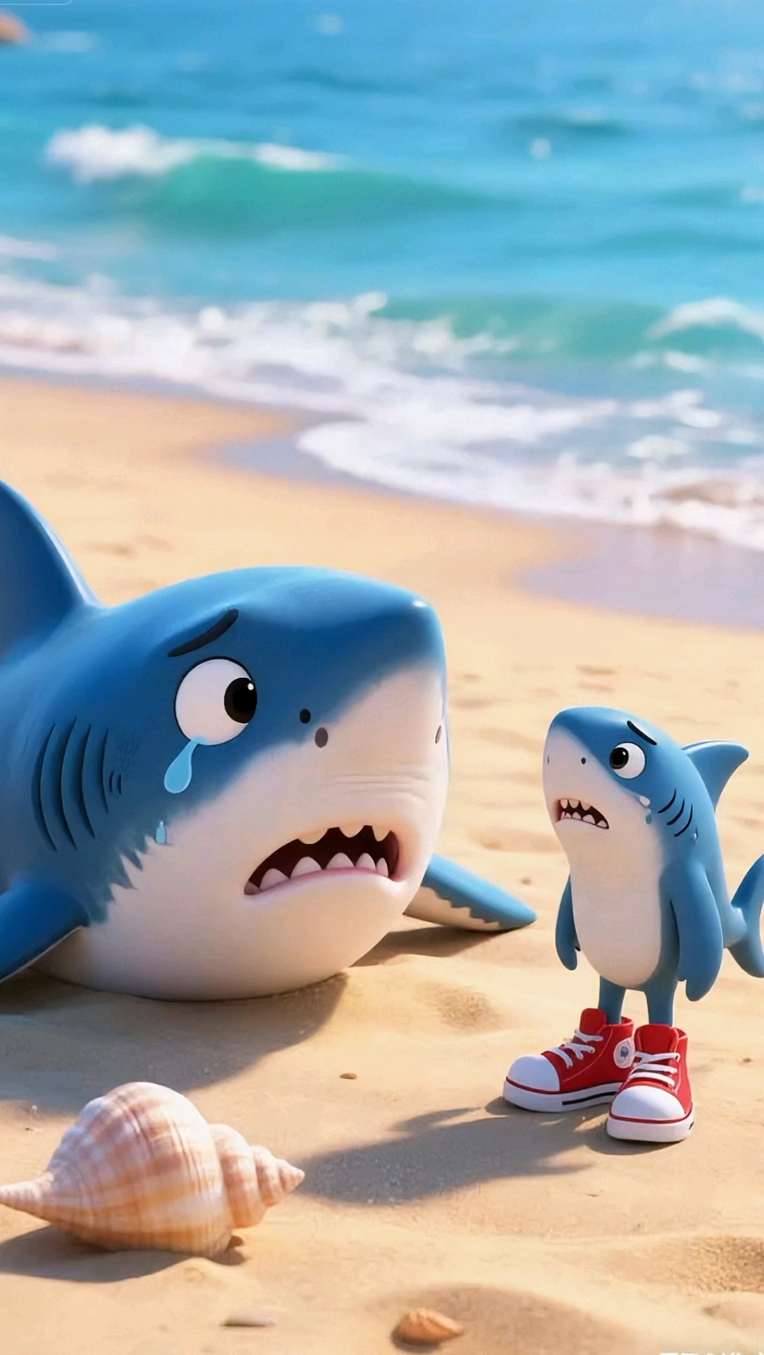 小鲨鱼救了鲨鱼妈妈