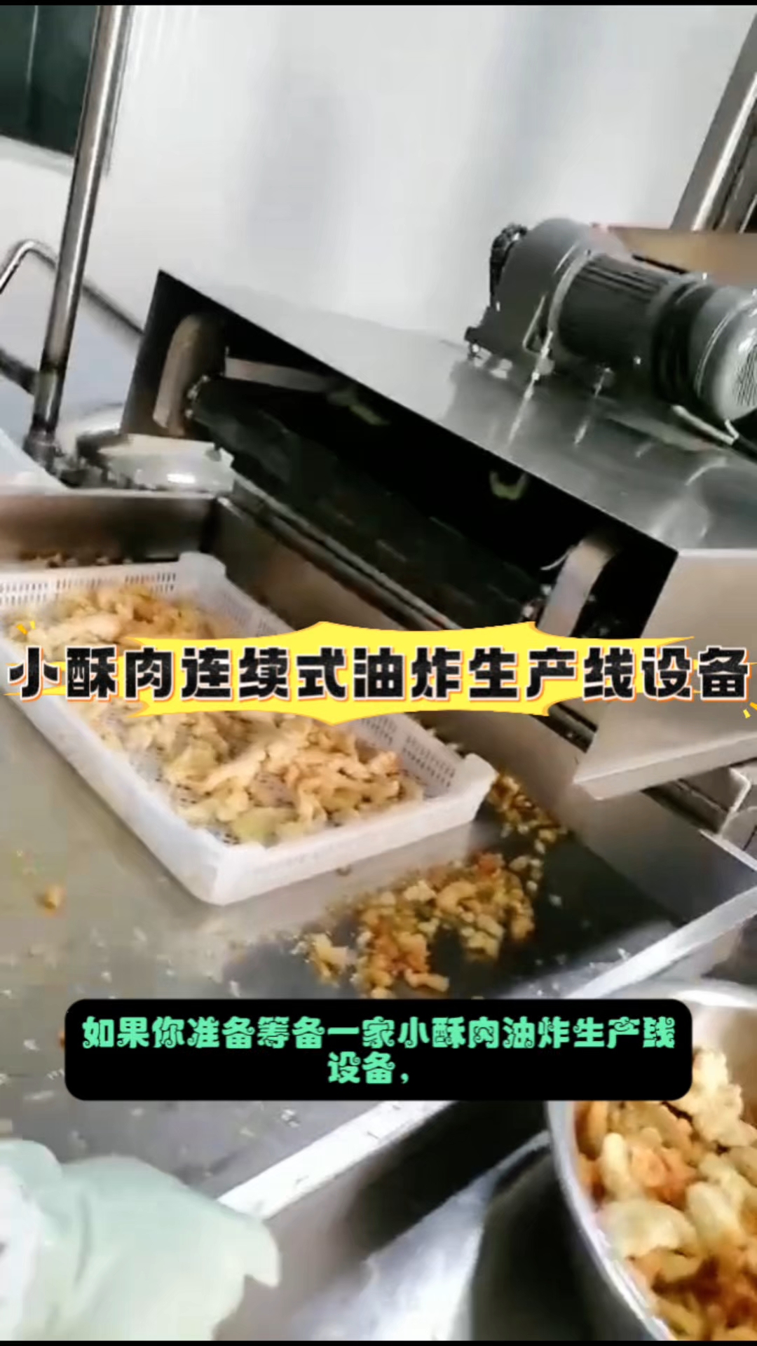 这条就是大量小酥肉油炸生产需要的设备全自动油炸设备厂家