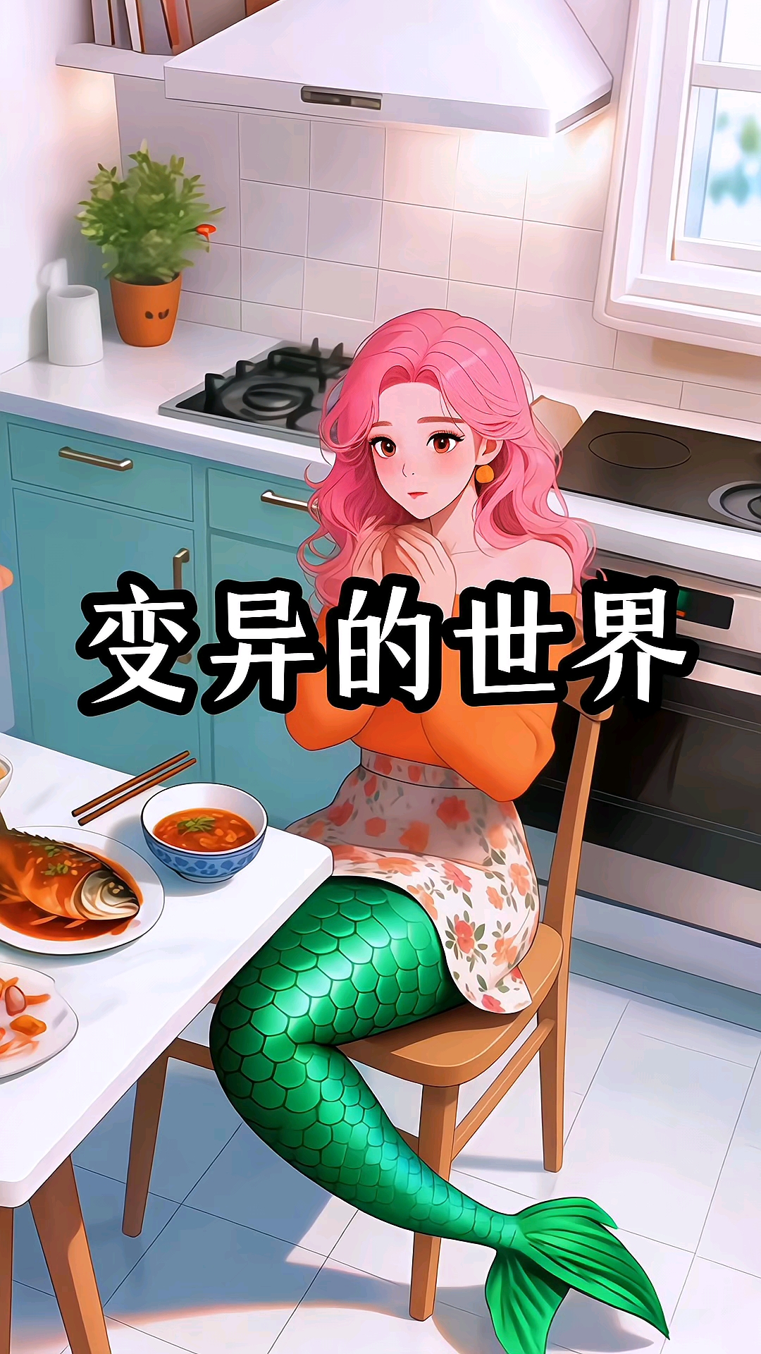 女孩吃了鱼竟长出鱼尾