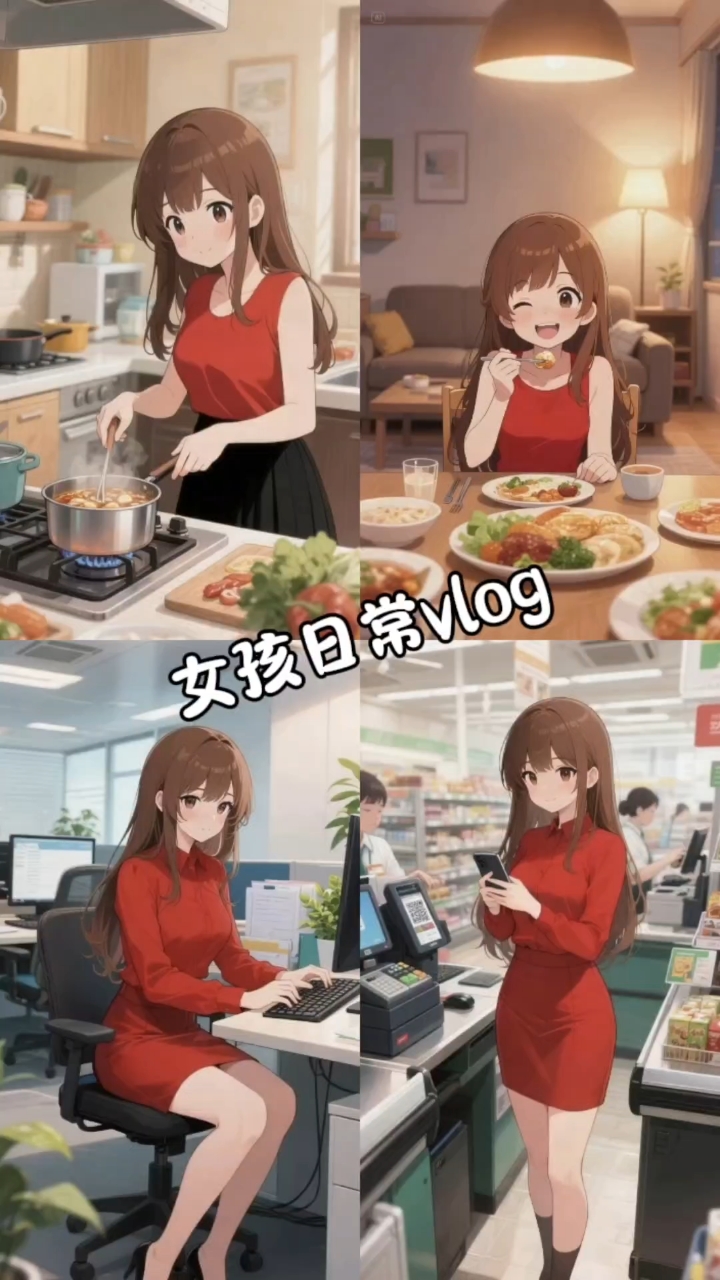 动画,插画,动漫,动画独居女孩vlog