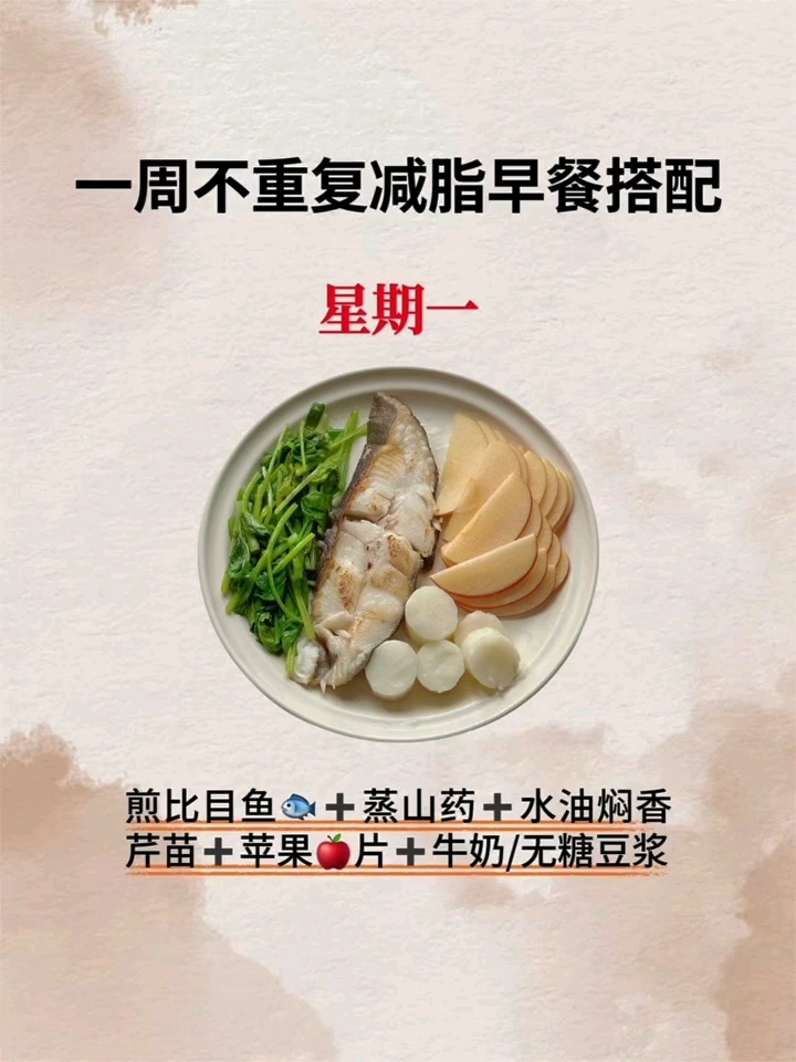 一周不重复减脂早餐搭配!