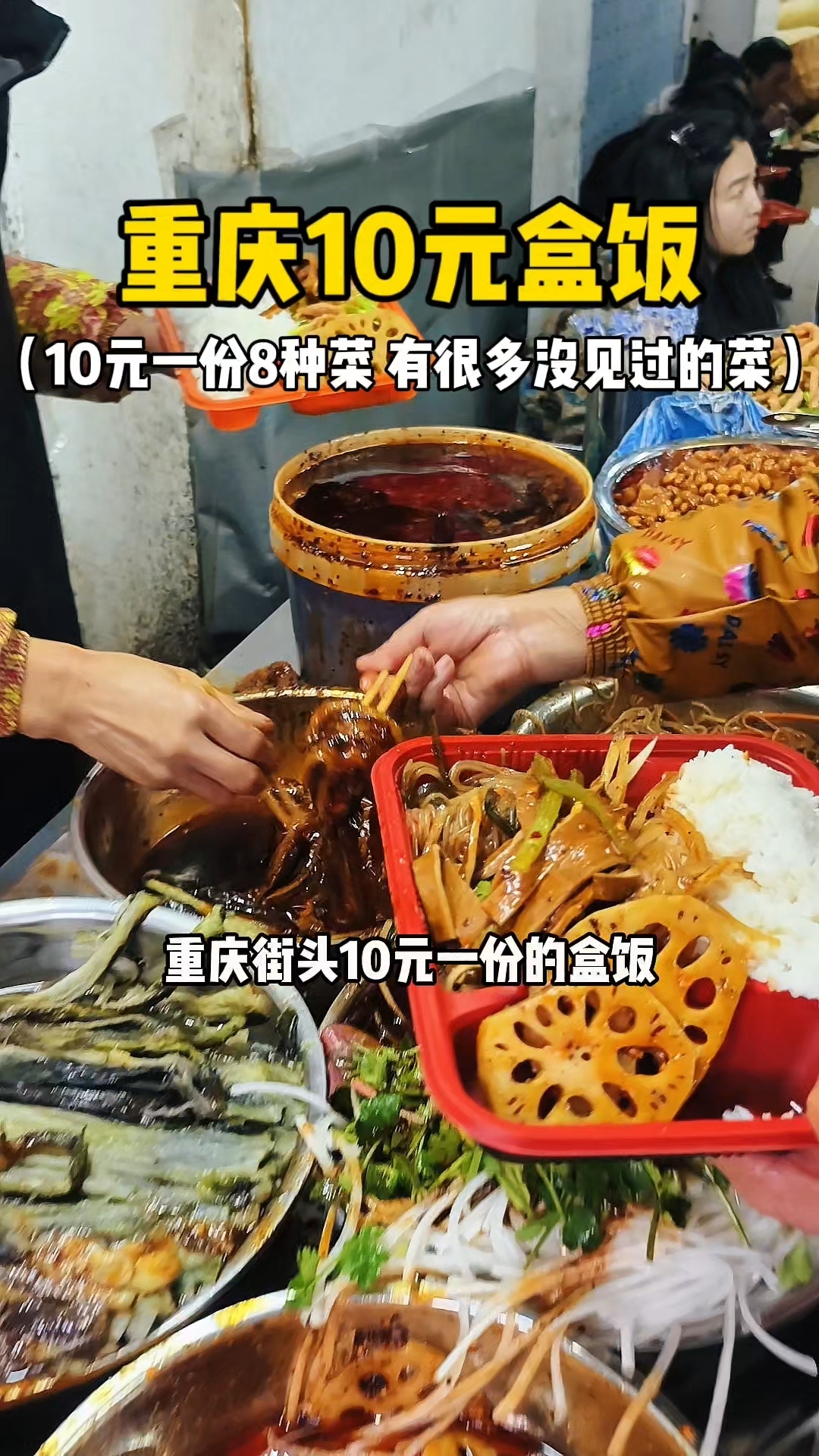 重庆10元盒饭 10元一份8种菜 你们感觉值不值