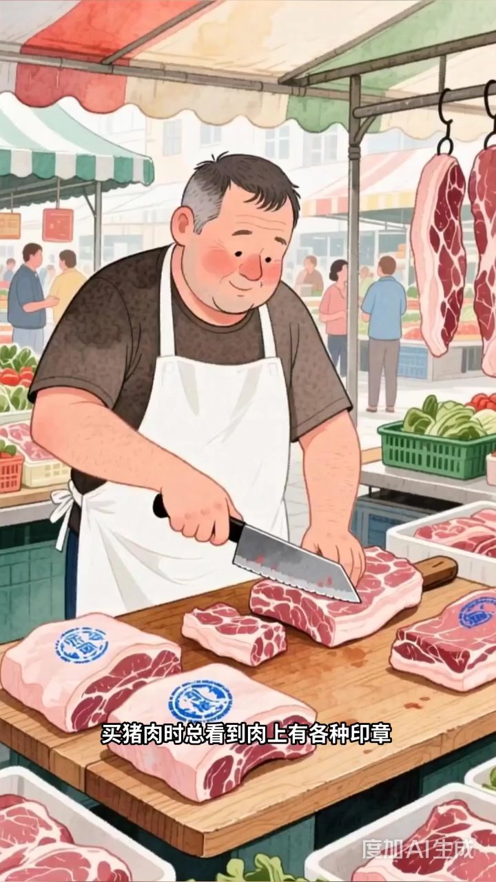 猪肉印章大揭秘：蓝章合格红章新鲜，X形章千万别买