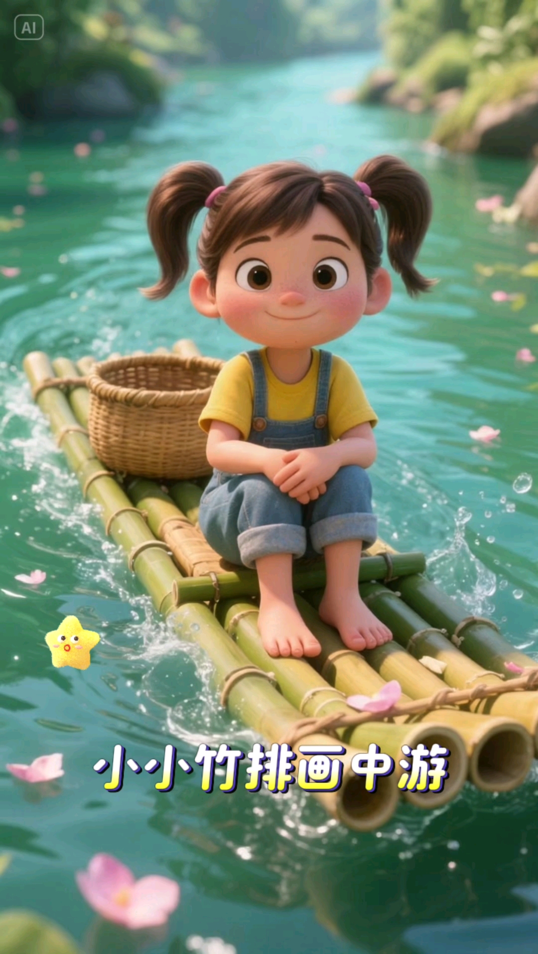 小学必背诗歌《小小竹排画中游》#小学生诗词必背版 