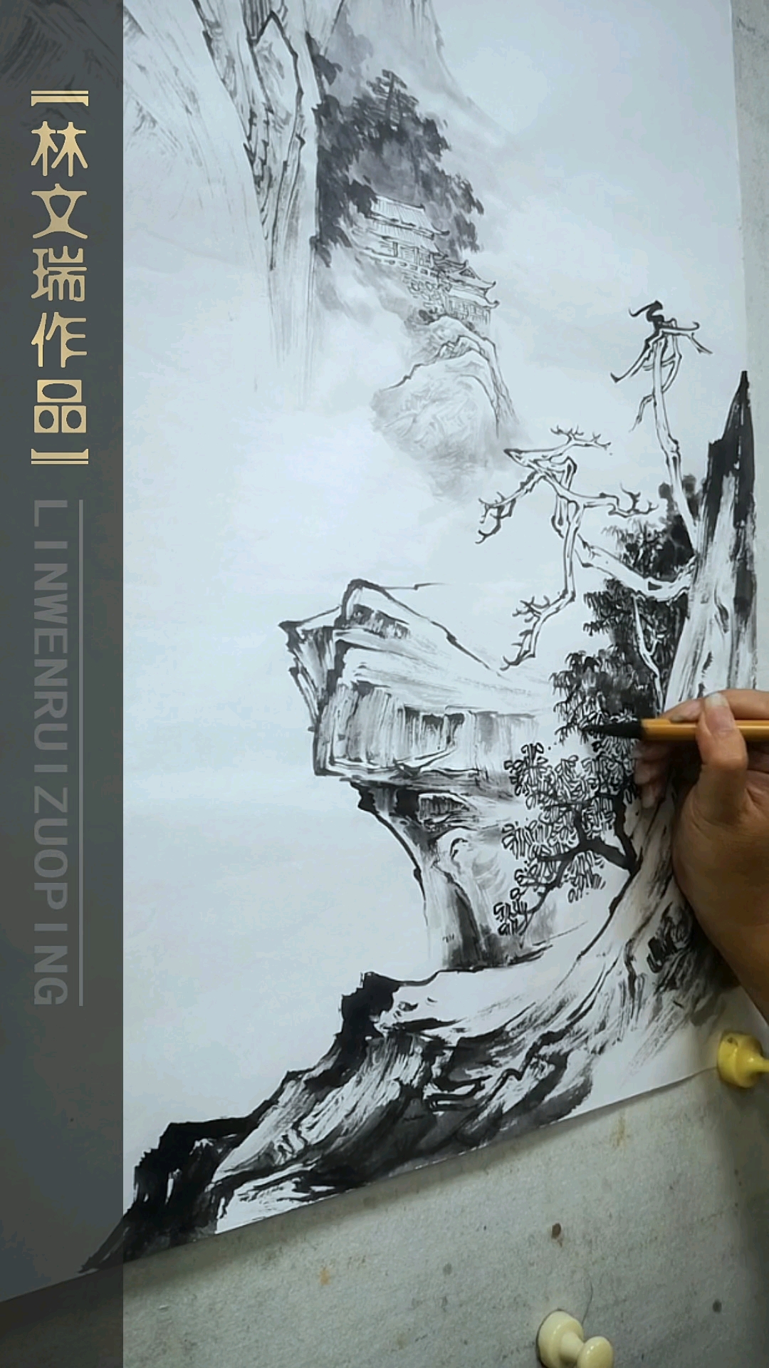 煮茶听雪落#国画教学 #山水画#国画