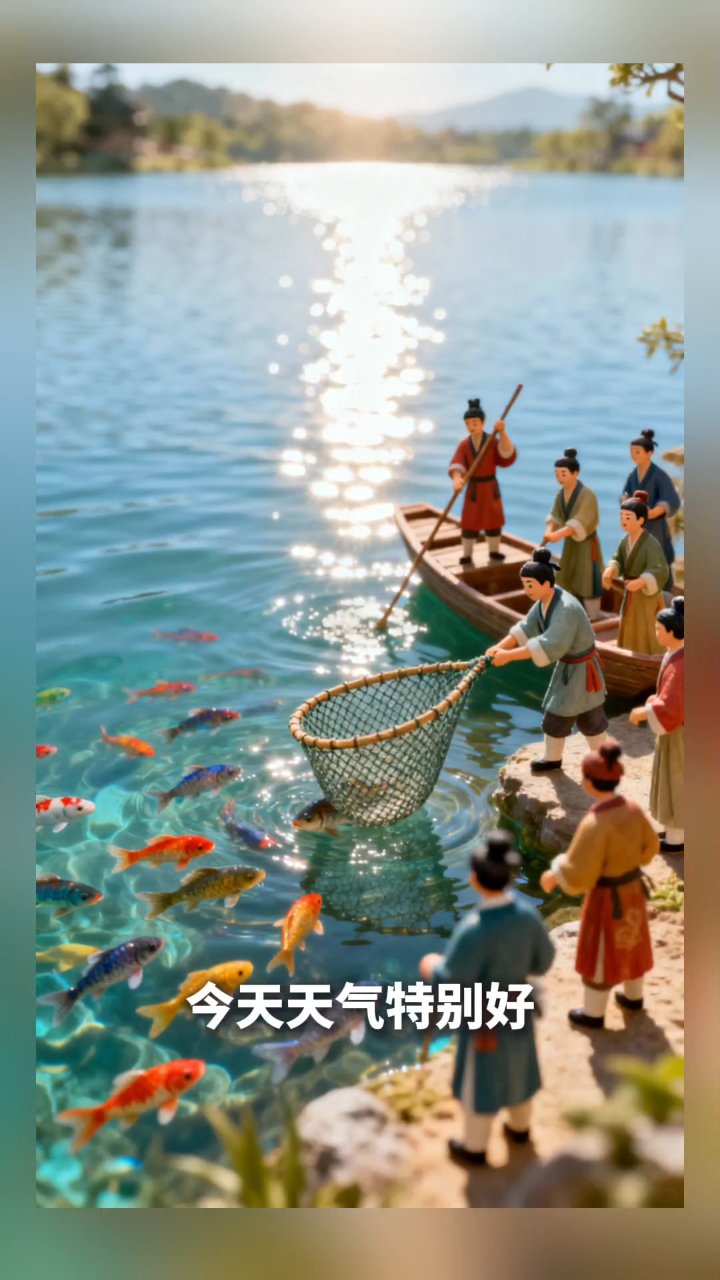 海边捕鱼乐,满载而归的喜悦