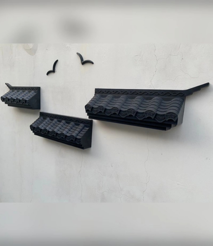 徽派小墙饰,安装简单,直接打钉挂墙即可。