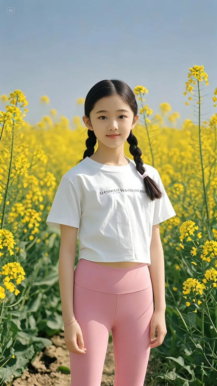 漂亮的油菜花,可爱的小姑娘