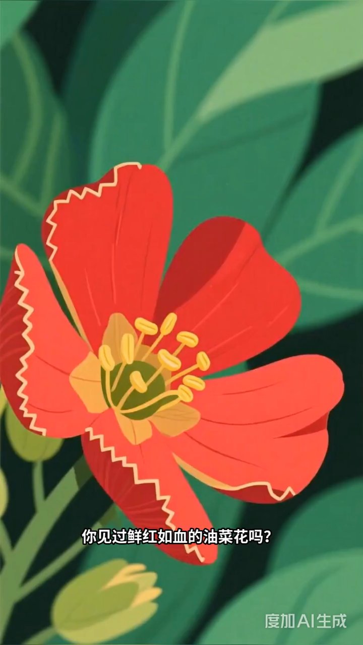 云南惊现血色油菜花，红叶品种成网红打卡地