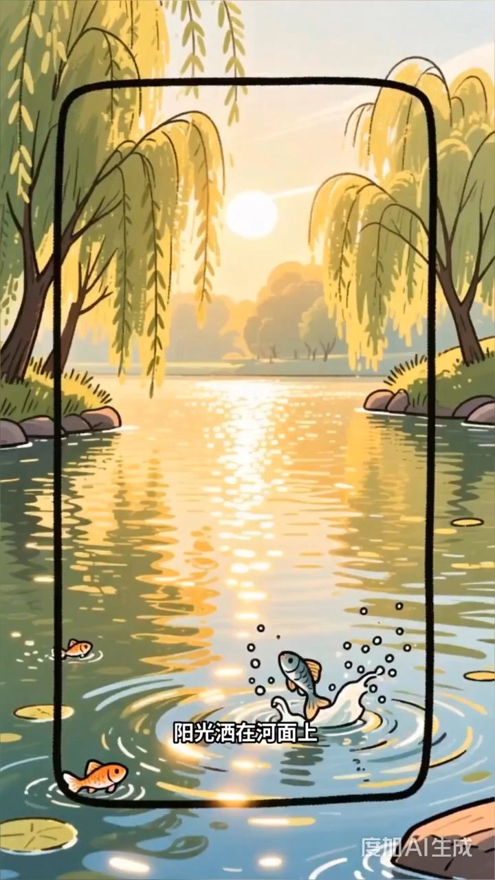 小花猫钓鱼分心扑空,专注后收获满满一桶#不管干什么事情,都要一心一意去做!