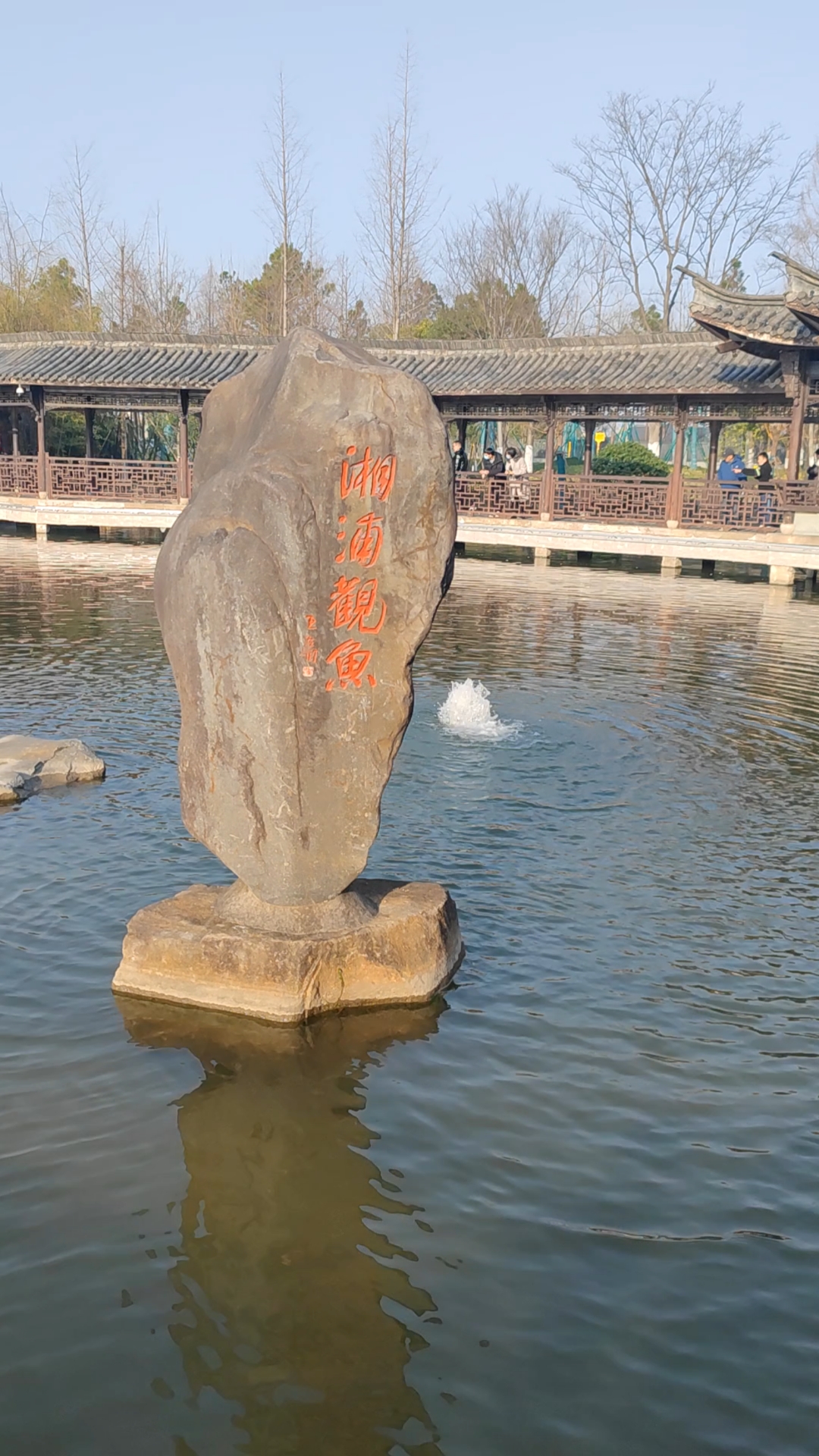 湘湖一景:湘浦观鱼