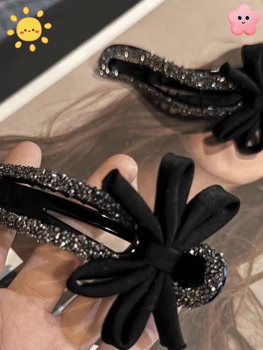 气质抓夹来袭!碎钻蝴蝶结闪,后脑勺盘发超吸睛