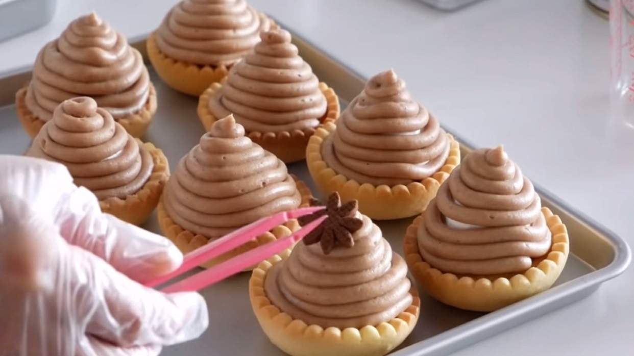 香浓松软“勃朗峰栗子蛋糕”高颜值巨好吃#甜品烘焙秘方# 