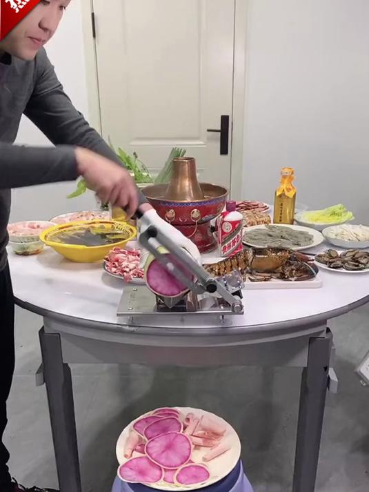 家用羊肉卷切片机304不锈钢切肉机多功能切肉片机