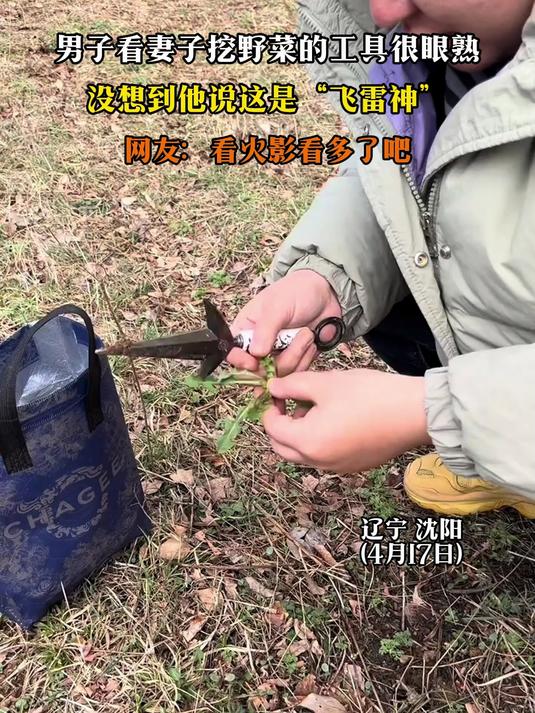 男子看妻子挖野菜的工具很眼熟,没想到他说这是“飞雷神”