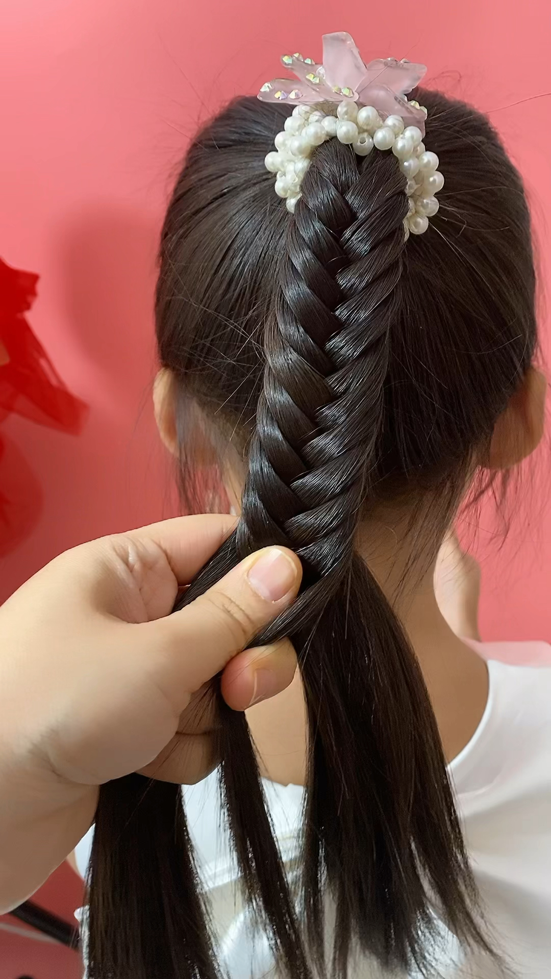 鱼骨辫换手慢动作教程