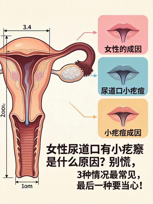 女性尿道口有小疙瘩是什么原因？别慌，3种情况最常见，最后一种要当心！
