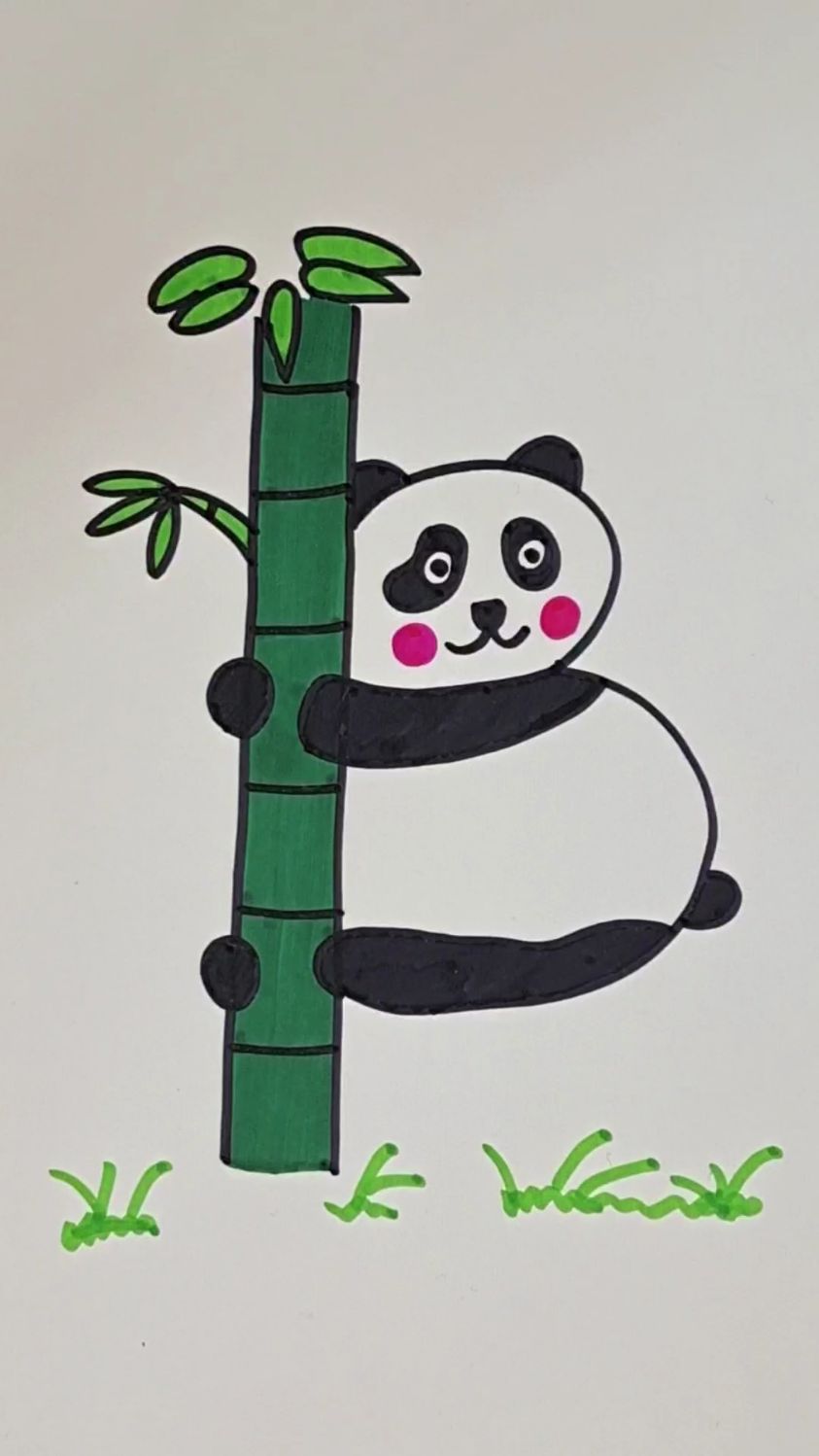 写个1和3画大熊猫,超级简单,三岁小孩都可以画,赶紧来跟我一起画吧!#儿童简笔画