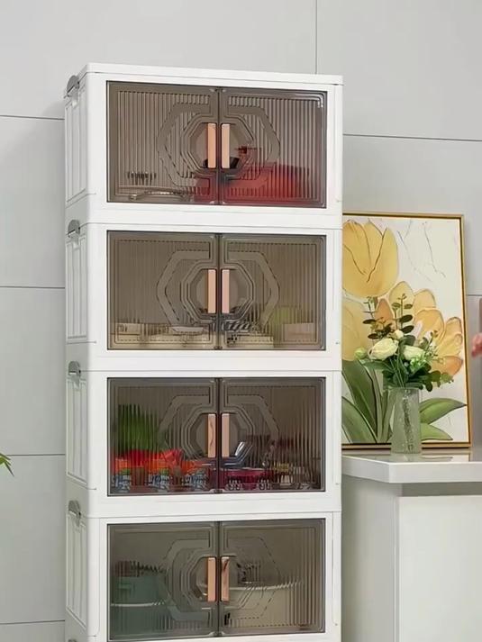 可折叠客厅收纳柜储物柜多层家用衣服玩具零食免安装整理置物箱子