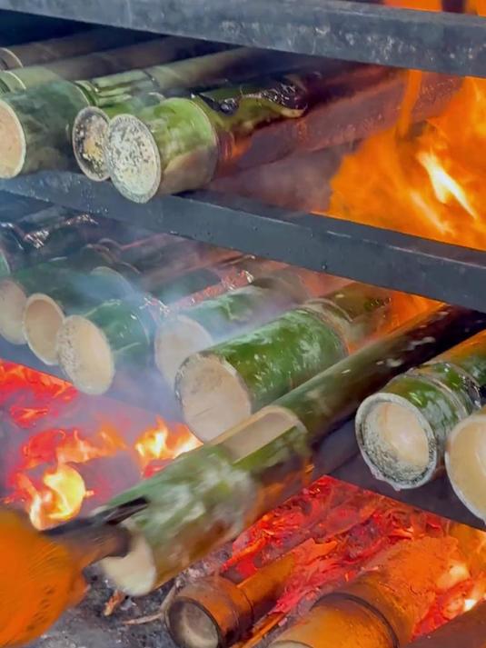 广东农庄才能吃到的古法竹筒菜，还有用沙子煲的汤