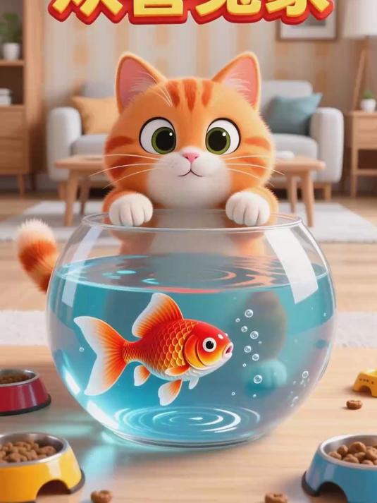 猫咪的金鱼喂食观察日记