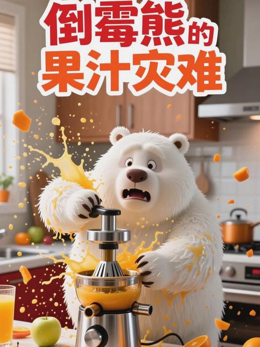 倒霉熊少儿卡通动画 尝试做果汁却打翻 超可爱