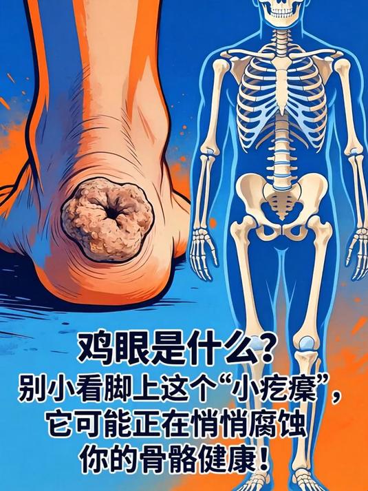 鸡眼是什么？别小看脚上这个“小疙瘩”，它可能正在悄悄腐蚀你的骨骼健康！