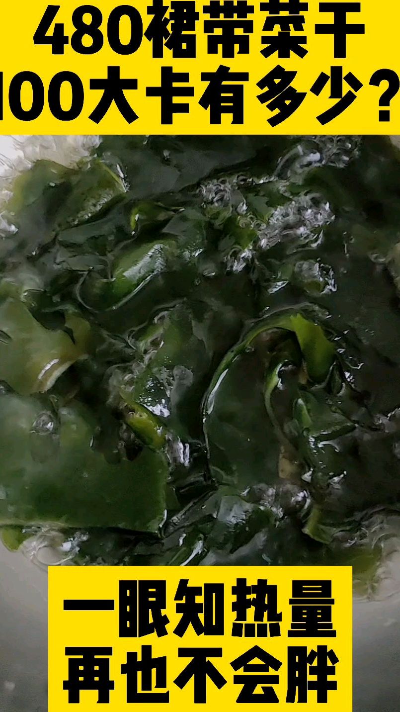 100大卡有多少?每天认识100大卡,100大卡裙带菜干有多少?裙带菜热量卡路里实测测评