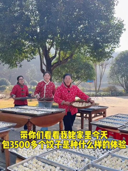姥姥猫冬带着全家人请村里一百多位老人吃饺子