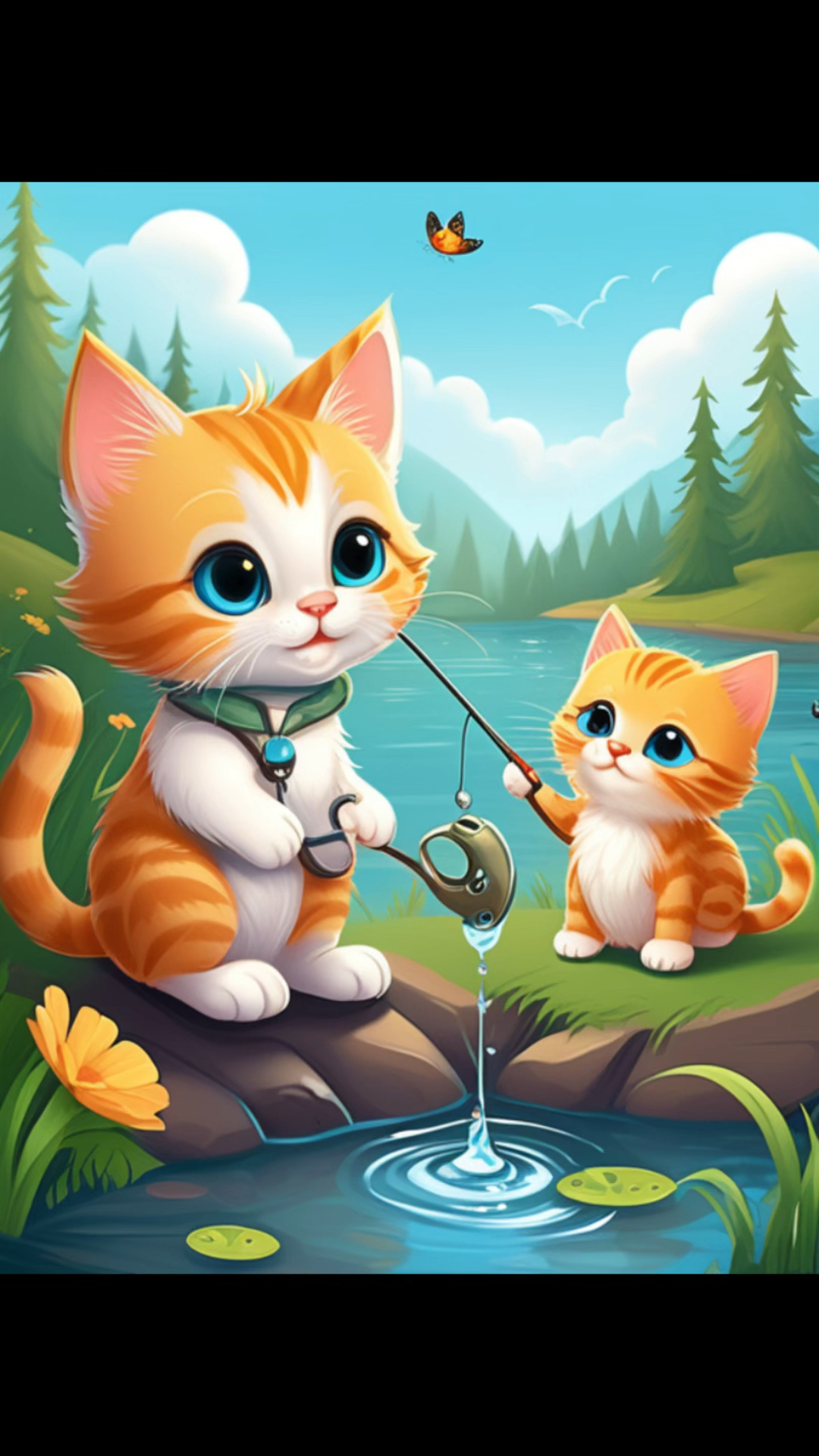 儿童故事:小猫钓鱼